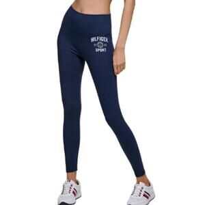 TOMMY HILFIGER SPORT Womens Athletic Leggings Small Navy Blue High Rise NWT
